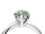White gold Fancy Green Marquise Cut Diamond Solitaire Engagement Ring with Round Band and Four-Prong Setting_257