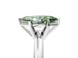 White gold Fancy Green Marquise Cut Diamond Solitaire Engagement Ring with Round Band and Four-Prong Setting_262