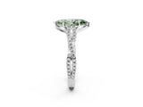 White gold Fancy Green Marquise Cut Diamond Solitaire Engagement Ring with Twisted Pavé Band and Four-Prong Setting_82
