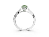 White gold Fancy Green Marquise Cut Diamond Solitaire Engagement Ring with Twisted Pavé Band and Four-Prong Setting_83