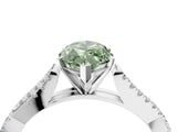White gold Fancy Green Marquise Cut Diamond Solitaire Engagement Ring with Twisted Pavé Band and Four-Prong Setting_84