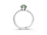 White gold Fancy Green Marquise Cut Diamond Solitaire Pavé Engagement Ring with Round Band and Prong Setting_41