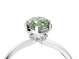 White gold Fancy Green Marquise Cut Diamond Solitaire Ring with Classic Band and Four-Prong Setting_4