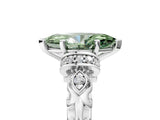 White gold Fancy Green Marquise Cut Diamond Solitaire Ring with Filigree Band and Four-Prong Setting_119