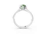 White gold Fancy Green Marquise Cut Diamond Solitaire Ring with Flower Prong Setting and Classic Band_28