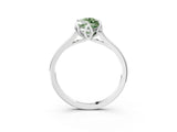 White gold Fancy Green Marquise Cut Diamond Solitaire Ring with Flower Prong Setting and Classic Band_3