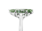 White gold Fancy Green Marquise Cut Diamond Solitaire Ring with Flower Prong Setting and Classic Band_5