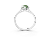 White gold Fancy Green Marquise Cut Diamond Solitaire Ring with Flower Prong Setting and Classic Band_80