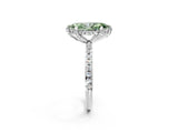 White gold Fancy Green Marquise Cut Diamond Solitaire Ring with Four-Prong Setting and Pavé Band_5