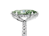 White gold Fancy Green Marquise Cut Diamond Solitaire Ring with Four-Prong Setting and Pavé Band_8