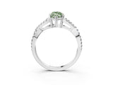 White gold Fancy Green Marquise Cut Diamond Solitaire Ring with Four-Prong Setting and Twisted Pavé Band_54