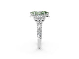 White gold Fancy Green Marquise Cut Diamond Solitaire Ring with Hidden Halo and Pavé Band_41