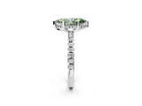 White gold Fancy Green Marquise Cut Diamond Solitaire Ring with Pavé Band and Four-Prong Setting_108