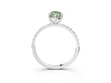 White gold Fancy Green Marquise Cut Diamond Solitaire Ring with Round  Pavé Band and Prong Setting_184