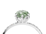 White gold Fancy Green Marquise Cut Diamond Solitaire Ring with Round  Pavé Band and Prong Setting_185