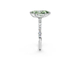 White gold Fancy Green Marquise Cut Diamond Solitaire Ring with Round  Pavé Band and Prong Setting_195