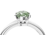 White gold Fancy Green Marquise Cut Diamond Solitaire Ring with Six-Prong Setting and Classic Band_318