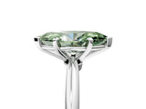 White gold Fancy Green Marquise Cut Diamond Solitaire Ring with Six-Prong Setting and Classic Band_319