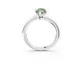White gold Fancy Green Marquise Cut Diamond Solitaire Ring with Six-Prong Setting and Classic Band_323