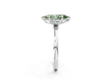 White gold Fancy Green Marquise Cut Diamond Solitaire Ring with Thin Band and Prong Setting_33
