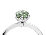 White gold Fancy Green Marquise Cut Diamond Solitaire Ring with Thin Band and Prong Setting_35