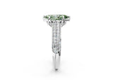 White gold Fancy Green Marquise Cut Diamond Solitaire Ring with Three-Row Pavé Band and Four-Prong Setting_51