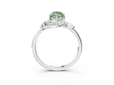 White gold Fancy Green Marquise Cut Diamond Solitaire Ring with Twist Band and Four-Prong Setting_103