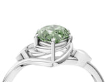 White gold Fancy Green Marquise Cut Diamond Solitaire Ring with Twist Band and Four-Prong Setting_103