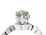 White gold Fancy Green Marquise Cut Diamond Solitaire Ring with Twisted Band and Prong Setting_249