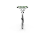 White gold Fancy Green Marquise Cut Diamond Solitaire Twist Band Prong Setting Ring_81