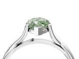 White gold Fancy Green Marquise Cut Diamond Solitaire Twist Band Prong Setting Ring_83