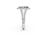 White gold Fancy Green Marquise Cut Diamond Split Shank Halo Ring with Four-Prong Setting_72