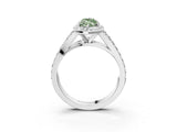 White gold Fancy Green Marquise Cut Diamond Split Shank Halo Ring with Four-Prong Setting_73