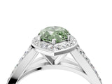 White gold Fancy Green Marquise Cut Diamond Split Shank Halo Ring with Four-Prong Setting_74