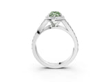 White gold Fancy Green Marquise Cut Diamond Split Shank Halo Ring with Four-Prong Setting_79