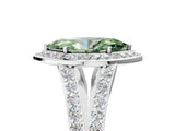 White gold Fancy Green Marquise Cut Diamond Split Shank Halo Ring with Four-Prong Setting_81