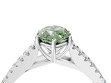 White gold Fancy Green Marquise Cut Diamond Split Shank Pavé Engagement Ring with Four-Prong Setting_126