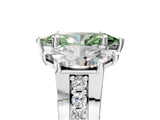 White gold Fancy Green Marquise Cut Diamond Three-Stone Ring with Channel Set Band and Four-Prong Setting_87