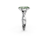 White gold Fancy Green Marquise  Cut Diamond Twist Band Solitaire with Prong Setting_57