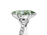 White gold Fancy Green Marquise  Cut Diamond Twist Band Solitaire with Prong Setting_60