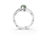 White gold Fancy Green Marquise  Cut Diamond Twisted Band Engagement Ring with Prong Setting_6