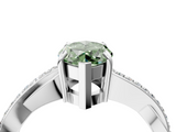 White gold Fancy Green Marquise  Cut Diamond Twisted Band Engagement Ring with Prong Setting_7