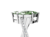 White gold Fancy Green Marquise  Cut Diamond Twisted Band Engagement Ring with Prong Setting_8