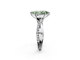 White gold Fancy Green Marquise  Cut Diamond Twisted Band with Pavé Setting and Four-Prong Setting_22