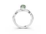 White gold Fancy Green Marquise  Cut Diamond Twisted Band with Pavé Setting and Four-Prong Setting_23