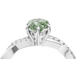 White gold Fancy Green Marquise  Cut Diamond Twisted Band with Pavé Setting and Four-Prong Setting_24