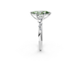 White gold Fancy Green Marquise  Cut Diamond Vine Band with Four-Prong Setting_77