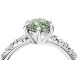 White gold Fancy Green Marquise  Cut Diamond Vine Band with Four-Prong Setting_79