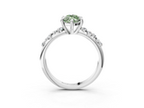 White gold Fancy Green Marquise  Cut Diamond Vine Band with Four-Prong Setting_79