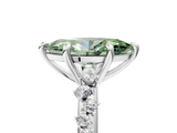 White gold Fancy Green Marquise  Cut Diamond Vine Band with Four-Prong Setting_81